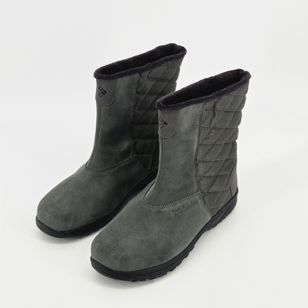 Columbia Ice Maiden Slip III Waterproof Suede Winter Snow Boots Grey Women's 10